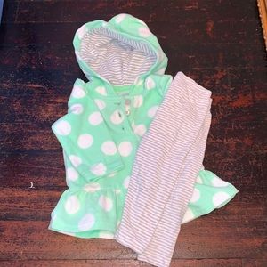 LIKE NEW Carter's fleece peplum hoodie set
